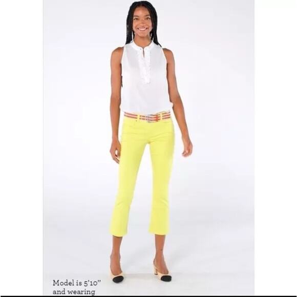 CAbi Women’s Kick Back Kick Flare Jeans Size 2 Style 6286 5 Pocket Sunny Yellow - Picture 1 of 7